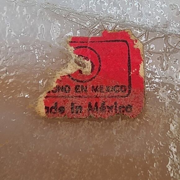 VTG MCM Mexican Handblown Glass Amber White Petal Bowl Flower Shape Trinket Dish - Picture 5 of 11